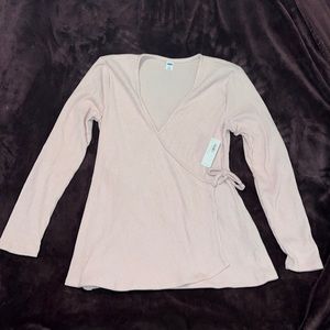Beautiful Blush Faux Wrap Sweater- Brand New